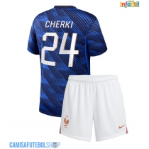 Camisa de time de futebol França Rayan Cherki #24 Replicas 1º Equipamento Infantil Mundo 2026 Manga Curta (+ Calças curtas)